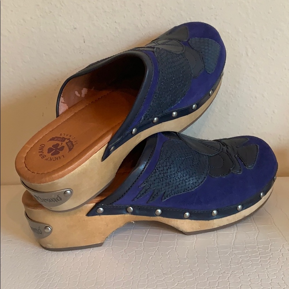Lucky Brand Lilac Cobalt Blue Suede Clog - Picture 7 of 7